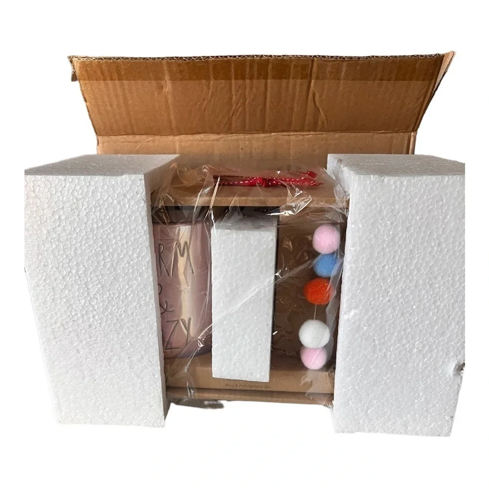 Rae Dunn Artisan x Magenta Collection Warm and Cozy Mug And Garland Gift Set